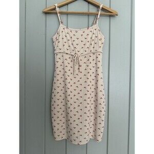 Urban Outfitters Ribbed Mini Dress S Small Cherry Print Tie Waist Sleeveless